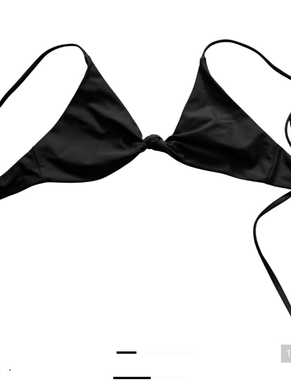 Quince Italian Knotted Adjustable Bikini Top Black NEW